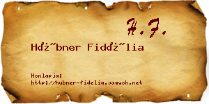 Hübner Fidélia névjegykártya
